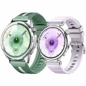 Huawei WATCH GT 6 Smart Watch - Round Case Shape - 46 mm Case Height - 46 mm Case Width - Purple Body Color - Green Band C