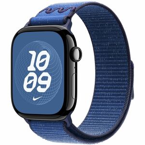 Apple Adjustable Smartwatch Band - One Size - Hook & Loop Attachment - Blue Ribbon - Polyester