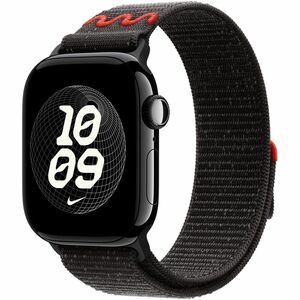 Apple Adjustable Smartwatch Band - One Size - Hook & Loop Attachment - Midnight Black - Polyester
