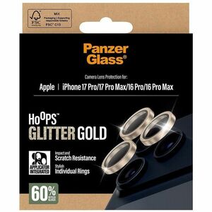 PanzerGlass Hoops Camera Lens Protector - Glitter Gold - Glass, Silicone