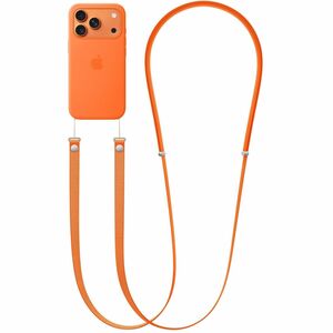 Apple Adjustable Crossbody Strap - Magnet Attachment - Orange - Stainless Steel, PET, Woven