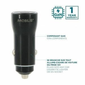 Adaptateur de voiture MOBILIS Energia - 20 W - Adaptateur universel - 1 USB Type-C - Pour Smartphone, Tablette PC - 12 V D