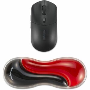 Kensington Slim Duo Gel Wrist Rest - 22 mm x 192 mm x 72 mm Dimension - Black, Red - Gel - Mouse - Retail - 1 Box