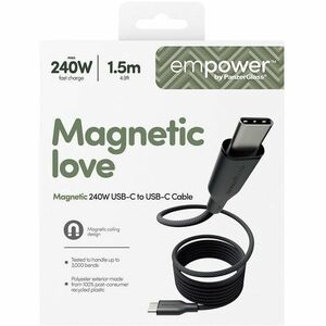 PanzerGlass empower 1.50 m USB-C Data Transfer Cable - Cable for MacBook, iPhone - First End: 1 x USB 2.0 Type-C - Male - 