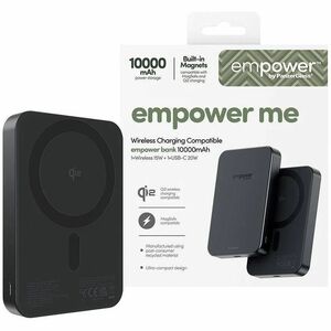 PanzerGlass empower Power Bank - Space Black - For iPhone, Qi-enabled Device - 1 x Type-C 20W - Lithium Polymer (Li-Polyme