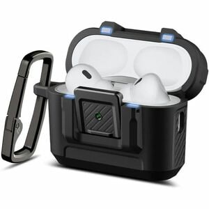 Spigen Lock Fit Carrying Case Apple AirPods Pro 3 - Matte Black - Drop Resistant - Thermoplastic Polyurethane (TPU) Exteri