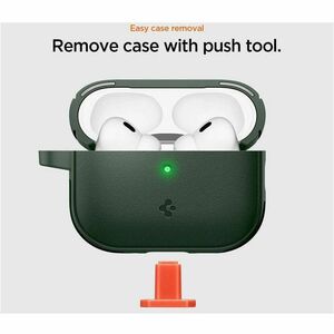 Spigen Vault Carrying Case Apple AirPods Pro 3 - Midnight Green - Drop Resistant, Anti-slip - Polycarbonate, Thermoplastic