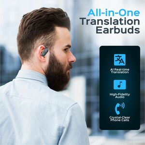 Treblab AI Wireless Bluetooth Translation Earbuds - Siri, Google Assistant - Stereo - True Wireless - Bluetooth - 33 ft - 
