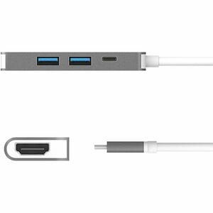 j5create JCD371 USB Type C Docking Station for Mouse, Monitor, Notebook, Projector, Flash Drive - Charging Capability - Sp