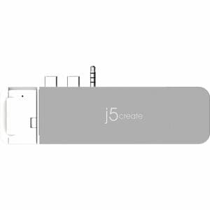 j5create JCD395 USB Type C Docking Station for TV, Flash Drive, Projector - Charging Capability - 2 Displays Supported - 4