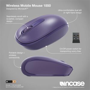 Wireless Mobile Mouse 1850 Purple