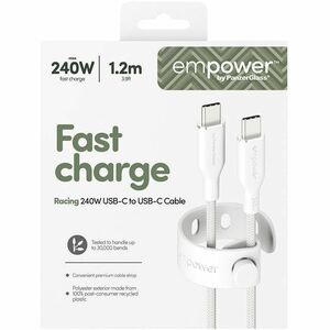 PanzerGlass empower™ by ® Racing 240W USB-C to USB-C Cable | USB 2.0 | 1.2M | Silver White. Product colour: White