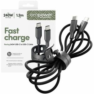 PanzerGlass empower™ by ® Racing 240W USB-C to USB-C Cable | USB 2.0 | 1.2M | Space Black. Product colour: Black
