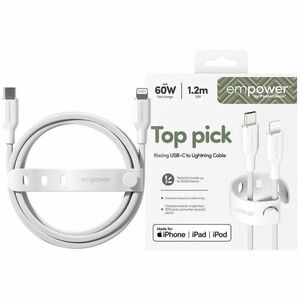 PanzerGlass empower™ by ® Racing 60W USB-C to Lightning Cable | USB 2.0 | 1.2M | Silver White. Product colour: White