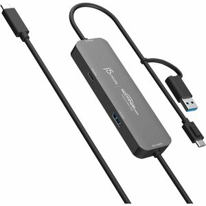 j5create Wormhole Switch JCH422-N USB Hub - USB Type C, USB Type A - 640 MB/s - Tablet, Smartphone, Mouse, Keyboard, Flash