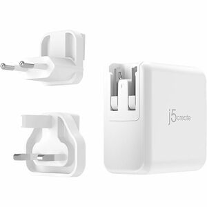 j5create JUP4370EF-N 70 W AC Adapter - 1 Pack - Universal Adapter - 3 USB Type-C - For MacBook, Mobile Device, iPhone, iPa