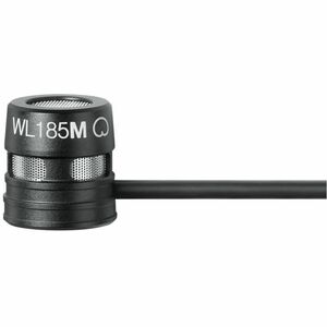 Shure WL185M Wired Microphone for Wireless Transmitter, Transportation - Black - Cardioid - Lavalier
