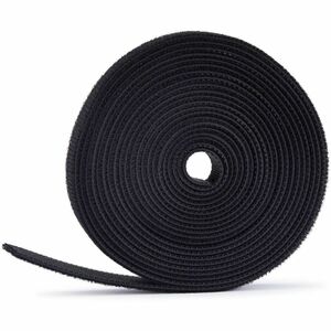 StarTech.com 75ft (22.8m) Hook and Loop Roll, 0.5in Wide, Black, Cut-to-Size Reusable Cable Ties, Fastener Tape, Adjustabl