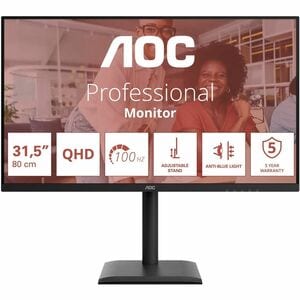 AOC Q32E4U 32" Class WQHD LED Monitor - 16:9 - Black - 80 cm (31.5") Viewable - In-plane Switching (IPS) Technology - WLED