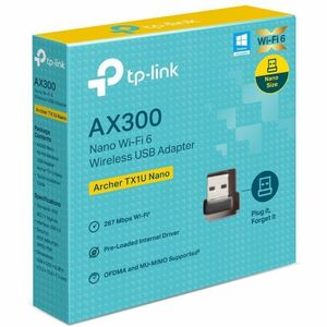 TP-Link Archer TX1U Nano IEEE 802.11b/g/n/ax Wi-Fi Adapter - USB 2.0 - 2.40 GHz ISM - 5 GHz UNII - External