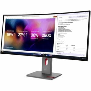 Lenovo ThinkVision P40WD-40 40" Class 5K2K WUHD Curved Screen LED Monitor - 21:9 - Eclipse Black - 100.8 cm (39.7") Viewab