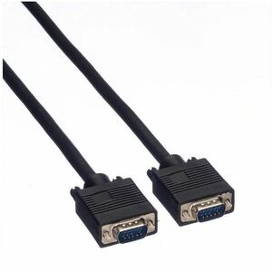 Value 6 m VGA Videokabel - Cable for Monitor, Grafikkarte, Verstärker - Abschirmung - 28 AWG - Schwarz