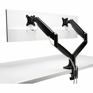 One-Touch Height Adjustable Dual Monitor Arm - Black