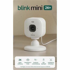 Blink Mini Indoor/Outdoor 2K Network Camera - Colour - 1 - White - Colour Night Vision - 2560 x 1440 - 4x Optical - USB - 
