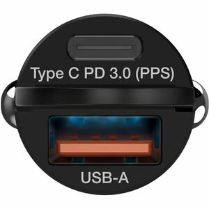 Verbatim Mini 33 W Auto Adapter - 1 USB Type-C - For Mobile Device - 12 V DC, 24 V DC Input - 5 V DC, 9 V DC, 12 V DC, 15 