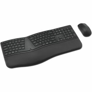 Kensington Pro Fit Ergo KM680 EQ Rechargeable Desktop Set - USB Type A Wireless Bluetooth/RF 5.4 2.40 GHz Keyboard - Black