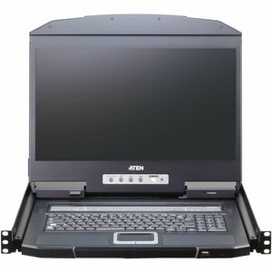 ATEN CL3116 LCD Rack Console - Metal, Plastic - 16 Computer(s) - 47 cm (18.5") LCD - 1920 x 1200 - 1 x USB - 16 x VGA - Ke