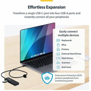 StarTech.com USB-Hub - USB 3.2 (Gen 1) Typ C - 640 MB/s - Desktop, Notebook, Tastatur, Maus, Flash-Laufwerk, Kartenleser -