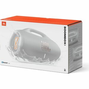 JBL Boombox 4 Portable Bluetooth Speaker System - 210 W RMS - White - 37 Hz to 20 kHz - Battery Rechargeable - 1