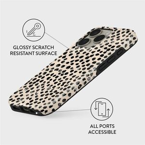 BURGA Case for Apple iPhone 16 Pro Smartphone - Almond Latte / Spotted Pattern - Fade Resistant, Scratch Resistant, Shock 