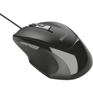 Souris Trust Voca - USB 2.0 - Optique - 6 Bouton(s) - Noir - Câble - 2400 dpi - Roulettes avec frein - Droitier