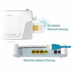 D-Link G416C Wi-Fi 6 IEEE 802.11 a/b/g/n/ac/ax 1 SIM Ethernet, Cellular Modem/Wireless Router - 4G - LTE, WCDMA, DC-HSPA, 