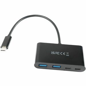 V7 V7UC2A2CHUB-BLK USB Hub - USB Type C - 5 GB/s - Smartphone, Notebook - Black - 4 Total USB Port(s) - PC, Mac