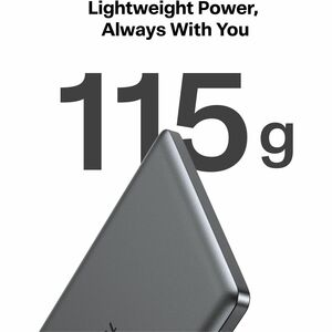 TORRAS MiniMag Stromspeicher - Grau - für MagSafe-fähiges Gerät, Smartphone, iPhone - Lithium-Polymer (Li-Polymer) - 5000 