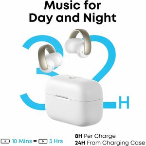 Auricolare soundcore AeroClip True Wireless Auricolari aperti, Earbud Stereo - Bianco - Binaural - Aperto - Bluetooth