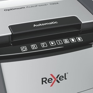 Rexel Optimum AutoFeed+ 100x Paper Shredder - Continuous Shredder - Cross Cut - 8 Per Pass - for shredding Paper Clip, Sta