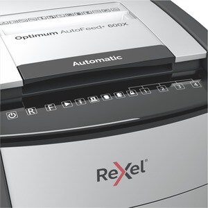Rexel Optimum AutoFeed+ 600X Paper Shredder - Continuous Shredder - Cross Cut - 15 Per Pass - for shredding Staples, Paper