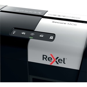 Rexel Secure MC6 Paper Shredder - Micro Cut - 6 Per Pass - for shredding Paper - P-5 - 18 L Wastebin Capacity - Black