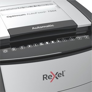 Rexel Optimum AutoFeed+ 750X Paper Shredder - Continuous Shredder - Cross Cut - 20 Per Pass - for shredding Staples, Paper