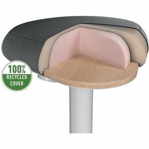 Leitz Ergo - Dual Density Foam (DDF) Seat - Rounded Base - Grey - Fabric