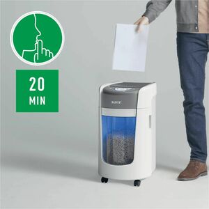 ACCO IQ OptiMax 225 Paper Shredder - Continuous Shredder - Micro Cut - 6 Per Pass - for shredding Paper Clip, Staples, Pap