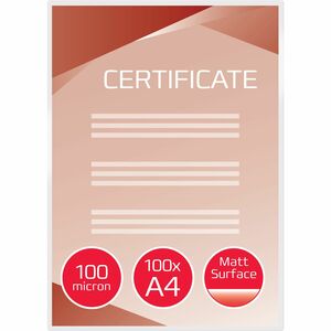 ACCO Matt Laminating Pouch - Sheet Size Supported: A4 216 mm Width x 303 mm Length - Laminating Pouch/Sheet Size: 100 µm T
