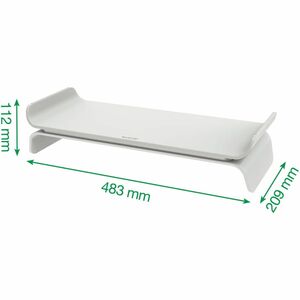ACCO Ergo Height Adjustable Monitor Stand - Up to 68.6 cm (27") Screen Support - 11.2 cm Height x 20.9 cm Width x 43.8 cm 