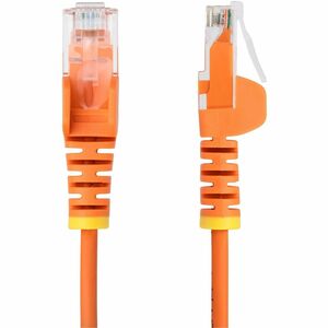 StarTech 25cm Orange Slim CAT6 Ethernet Cable, Snagless RJ45, UTP, LSZH, 28AWG Pure Bare Copper, Slim Network Patch Cord -