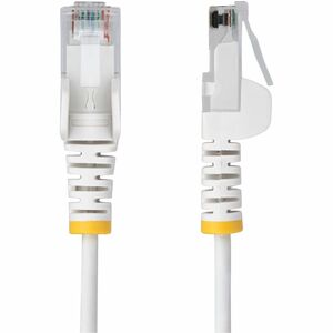 StarTech 25cm White Slim CAT6 Ethernet Cable, Snagless RJ45, UTP, LSZH, 28AWG Pure Bare Copper, Slim Network Patch Cord - 