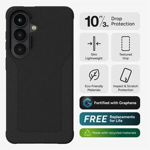 ZAGG Luxe Case for Samsung Galaxy S26 Smartphone - Textured Grip - Black - Drop Resistant, Impact Resistant, Scratch Resis